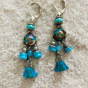 Ayalabar Chic Turquoise Tassel Earrings